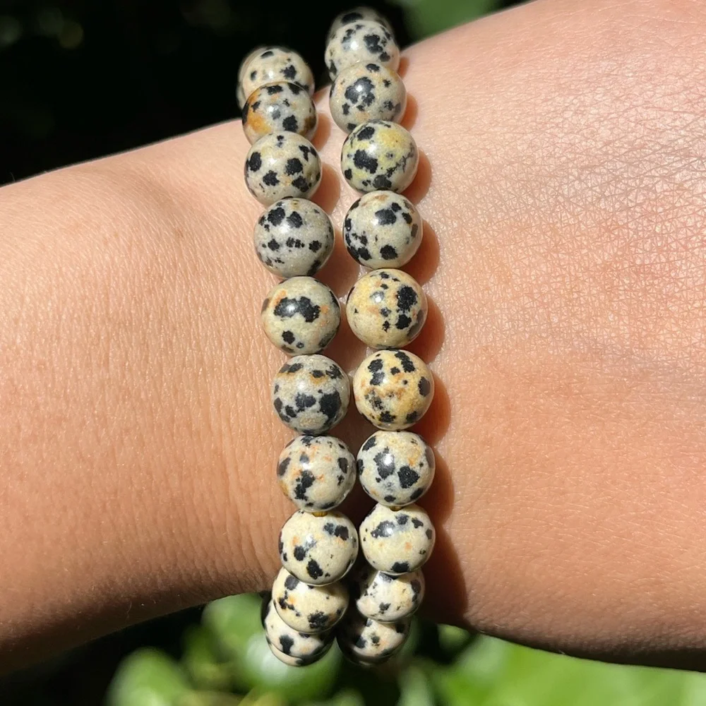 8mm stretchable Dalmatian bracelet‎